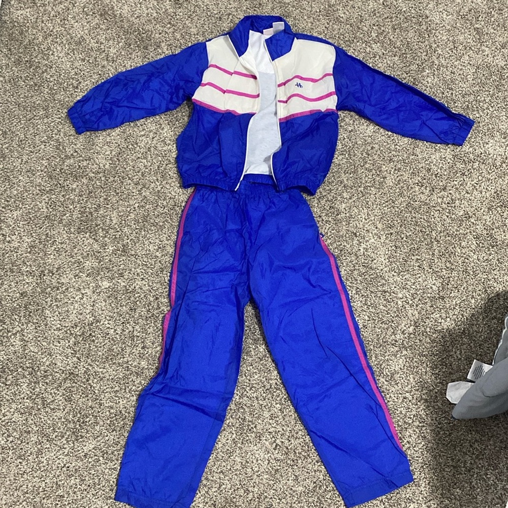 Vintage Hanes blue/violet and pink sweat suite